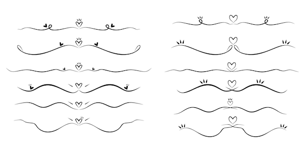 Vektor doodle-herz-teiler