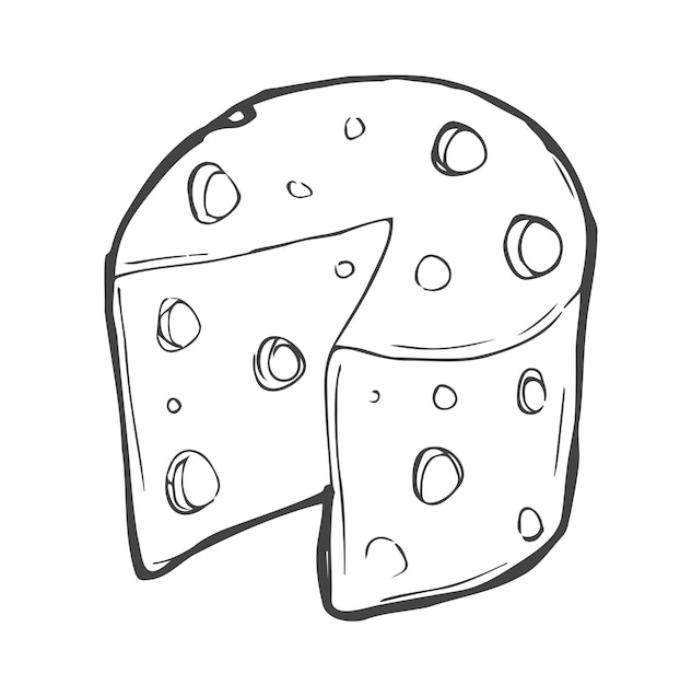 Vektor doodle-käse-sketch im vektor