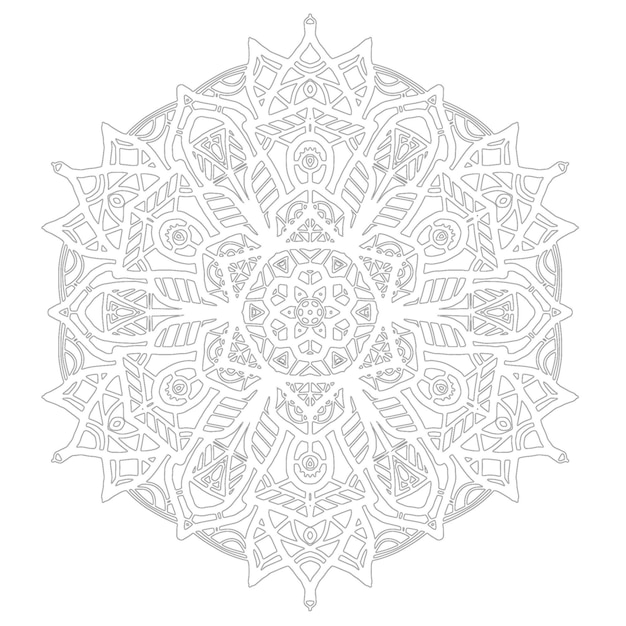 Vektor doodle mandala schwarz-weiß