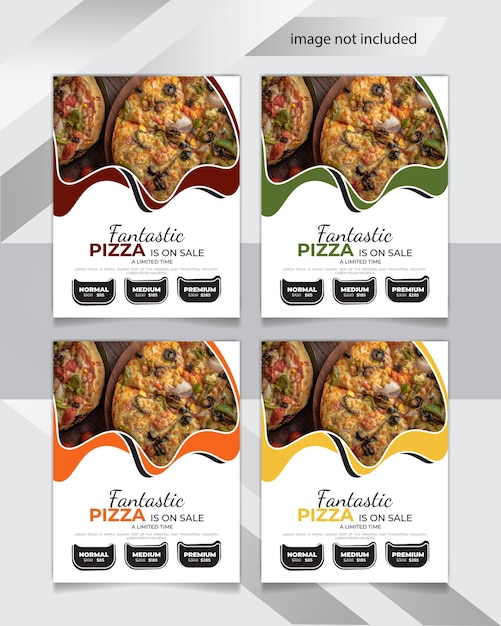 Vektor doodle pizza flyer design und restaurant essen banner oder poster design vorlage