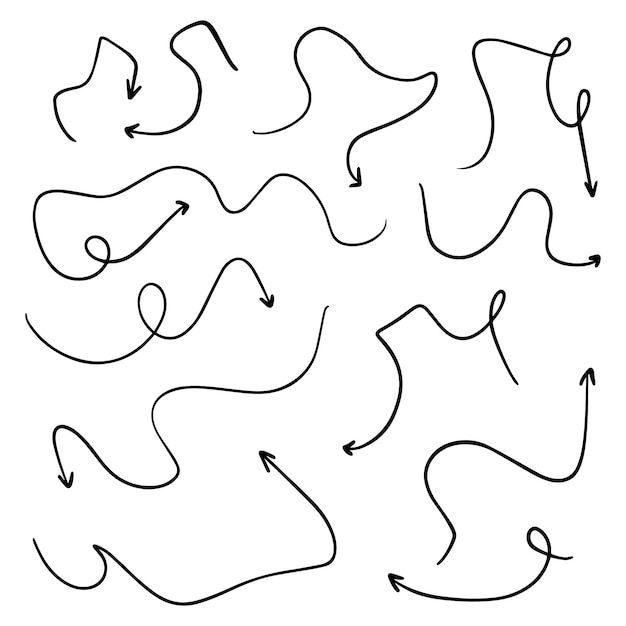 Doodle richtungspfeile linear eingestellt