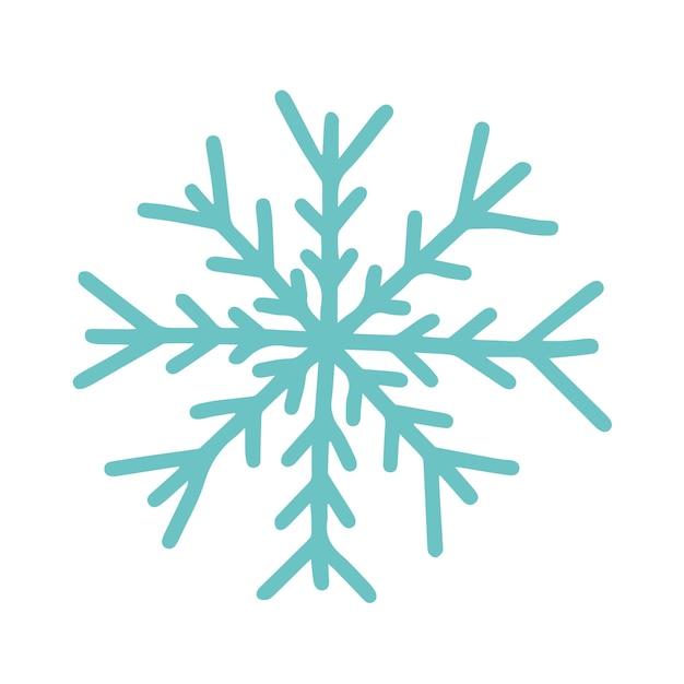 Doodle-Schneeflocke-Vektor-Illustration Handgezeichnete einfache Schneeflocke isoliert