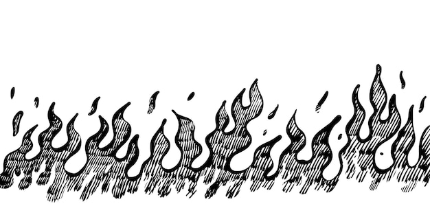 Vektor doodle-sketch-stil der handgezeichneten feuervektor-illustration
