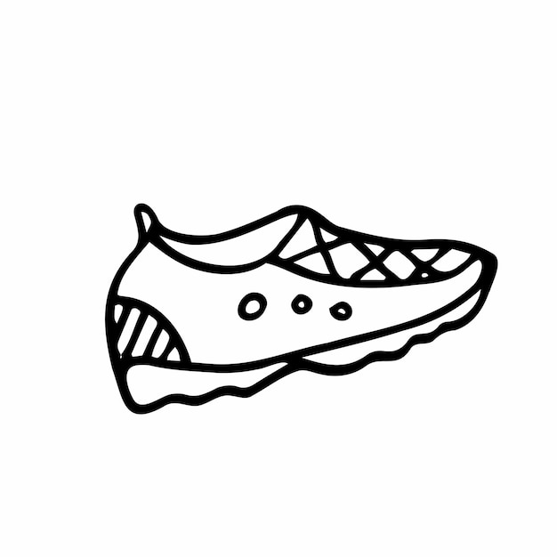 Doodle sneaker vektor skizzensymbol. sportschuhe isoliert