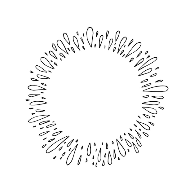 Doodle spritzwasser im vintage-stil auf weißem hintergrund. schwarzer vektor handgezeichnete skizze