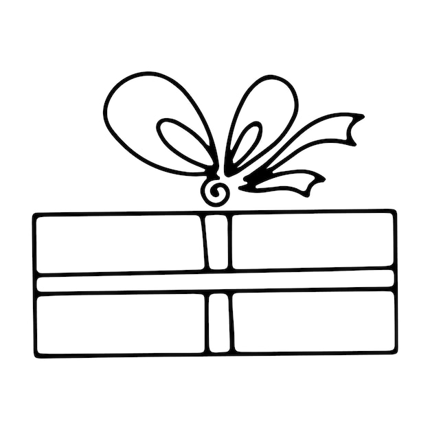 Doodle-Symbol einer Box-Geschenkpaket-Urlaubsverpackung