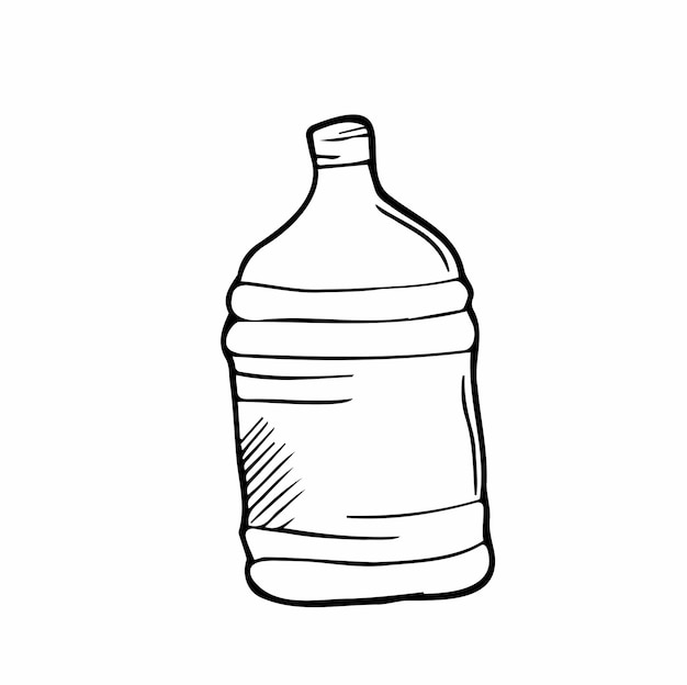 Doodle-Symbol großer großer Plastikwasserflaschenkanister mit Griff 5 Liter schwarz-weiß ClipArt-SI