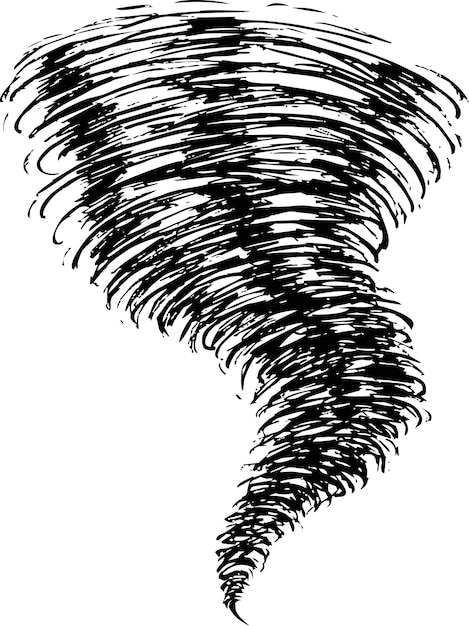 Doodle Tornado Illustration Vektor isoliert auf weiss