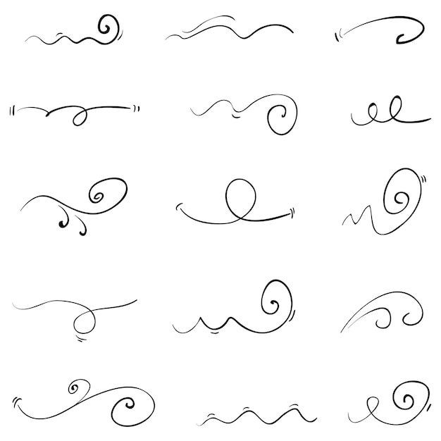 Doodle-Wind-Illustrationsvektor, handgezeichneter Stil