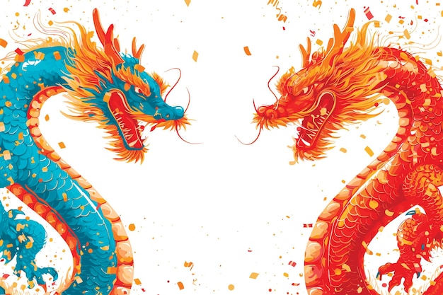 Doppel-chinesische drachen-hintergrundtapete