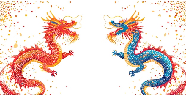 Doppel-chinesische Drachen-Hintergrundtapete