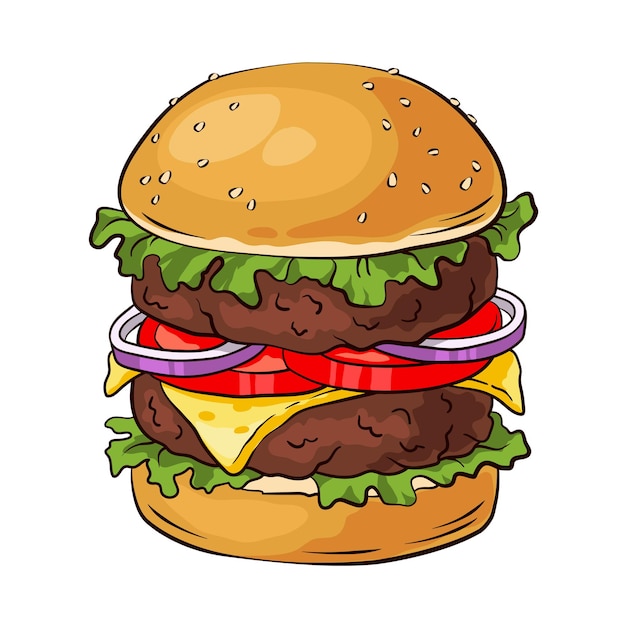 Doppel-Hamburger. Cheeseburger, Fastfood.