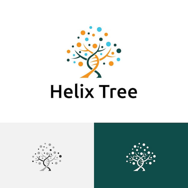 Doppelhelix DNA-Baum Biologie Wissenschaft Forschung Logo