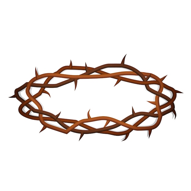 Dornenkranz-Vorlage. Religiöser brauner Kopfschmuck mit Stacheln