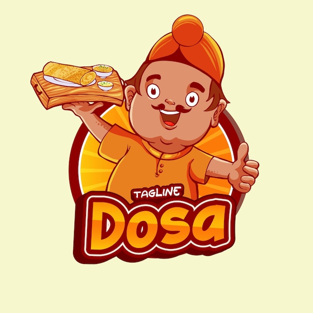 Dosa indisches essen charakter maskottchen