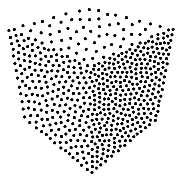 Dotwork-Halbton-Vektor-Würfel-Symbol