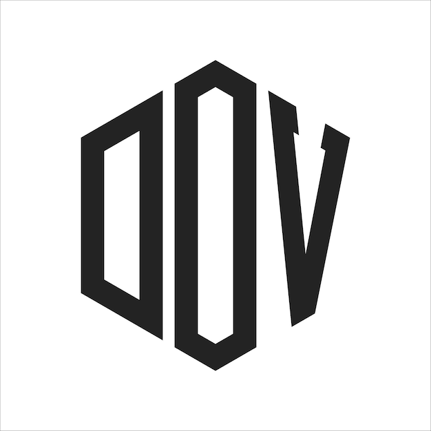 DOV-Logo-Design Anfangsbuchstaben DOV-Monogramm-Logo in sechseckiger Form