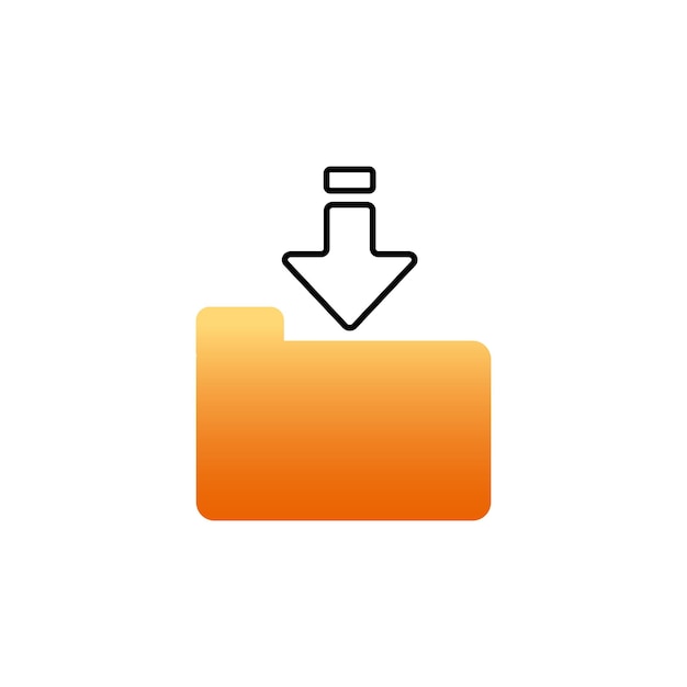 Vektor download-ordner-symbol