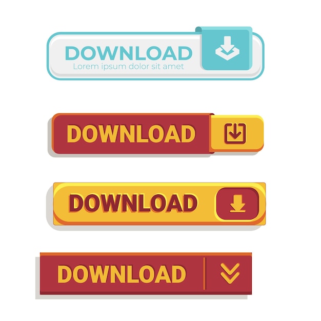 Download-Tasten-Design auf durchsichtigem Hintergrund Klicken Sie auf die Tastendruck-Taste isoliert