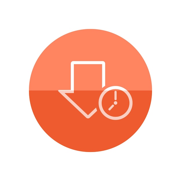 Vektor download-warteschlange-symbol im flachen farbkreis-stil datendatei-hosting-uhr