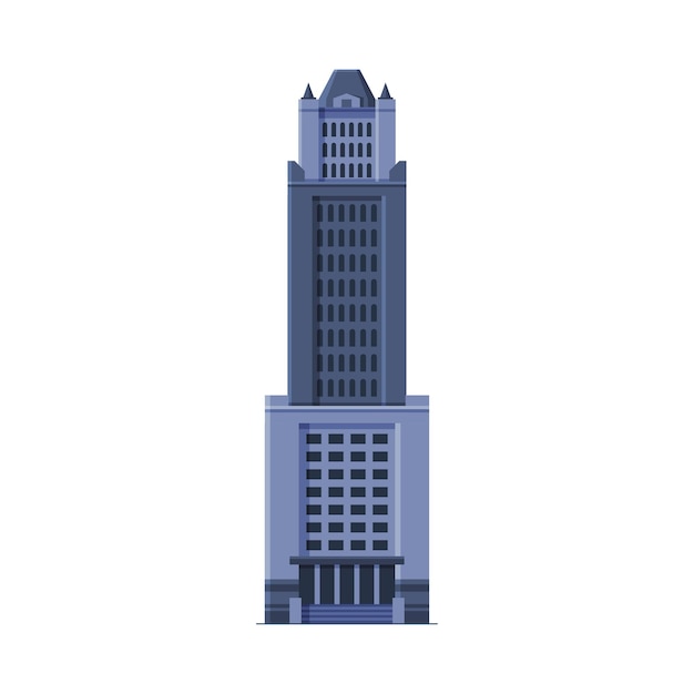 Vektor downtown wolkenkratzer moderne stadt geschäfts- oder wohngebäude vektor-illustration