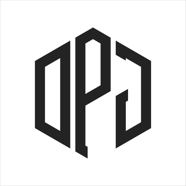 DPJ-Logo-Design Anfangsbuchstaben DPJ-Monogramm-Logo in Hexagonform