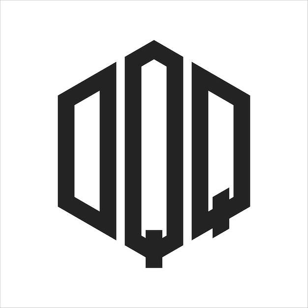 DQ-Logo-Design Anfangsbuchstaben DQ-Monogramm-Logo in Hexagonform