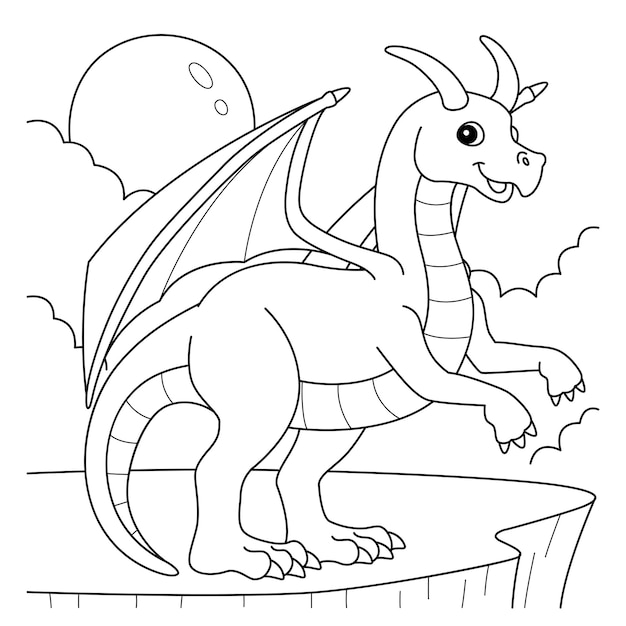 Drache-Tier-Malseite für Kinder
