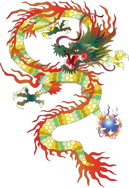 Vektor drachen chinesischer mythos