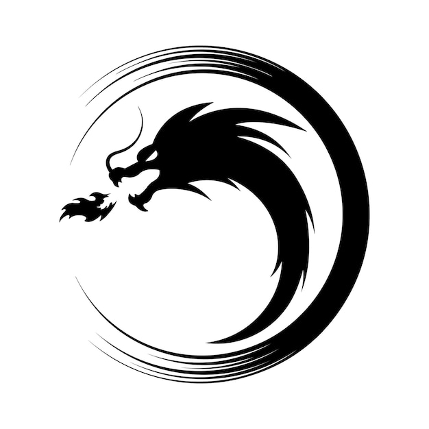 Vektor drachen-logo-silhouette