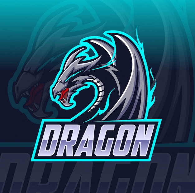 Drachen maskottchen esport logo