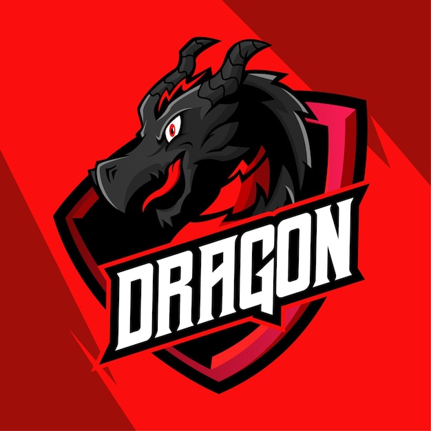Drachen-maskottchen-logo-vektor