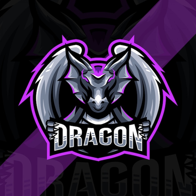 Drachen maskottchen logo vorlage