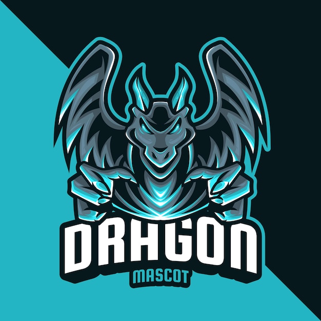 Vektor drachen-maskottchen-logo