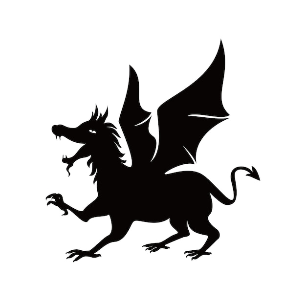 Vektor drachen-silhouette-logo-vorlage, vektorillustration