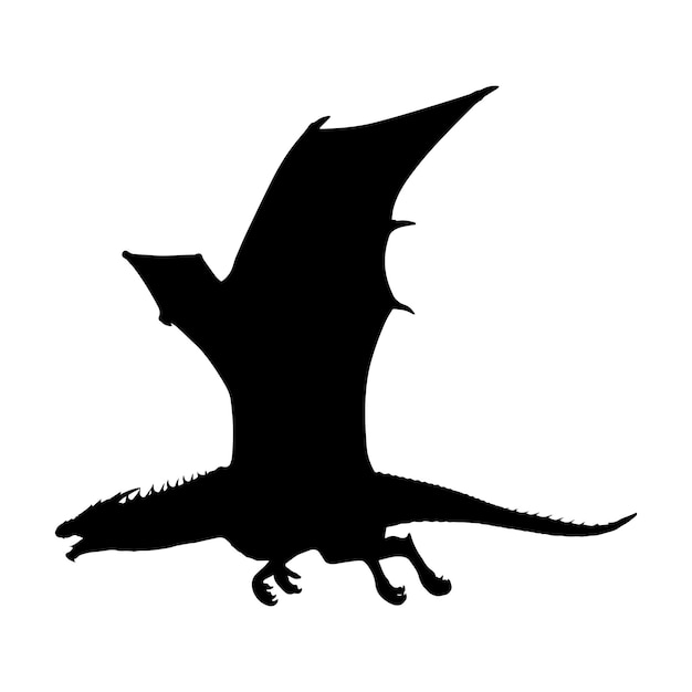 Vektor drachen-silhouette-vektor isoliert schwarz auf weißem hintergrund