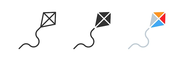 Vektor drachensymbol gliederungssymbol für papierfliegen drachenschild im vectot-flat-stil
