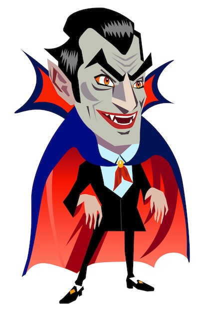 Vektor dracula ist eine zeichentrickfigur aus halloween.