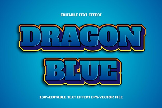 Dragon Blue Editable Text-Effekt 3D Emboss Gradient-Stil