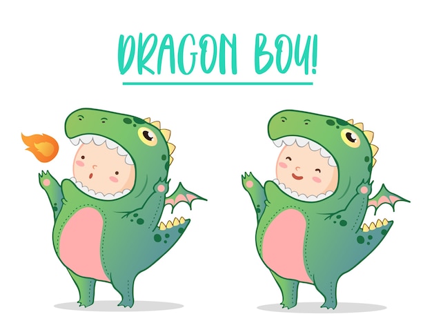 Vektor dragon boy kostüm