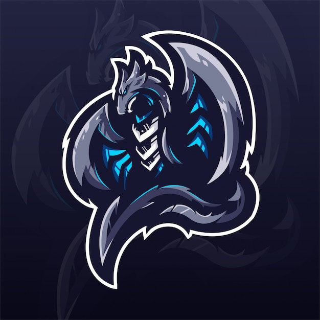 Vektor dragon e-sport team logo vorlage