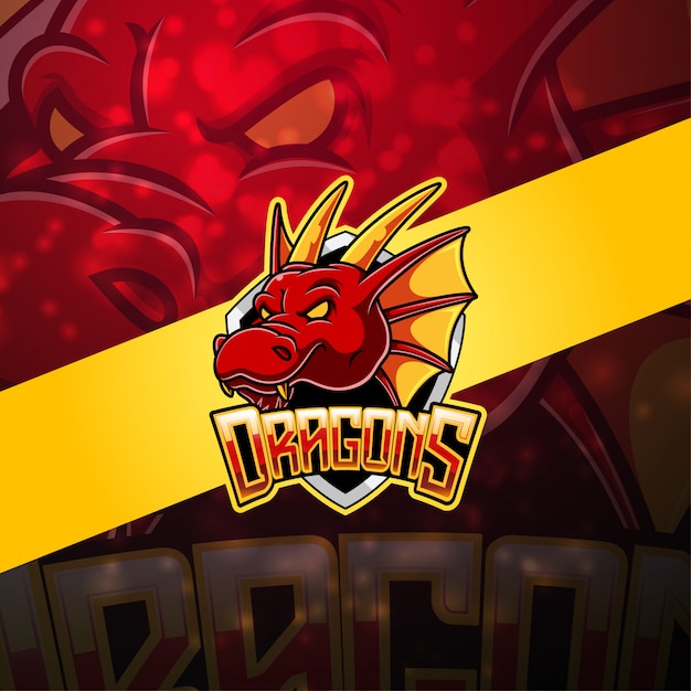 Dragon esport maskottchen logo