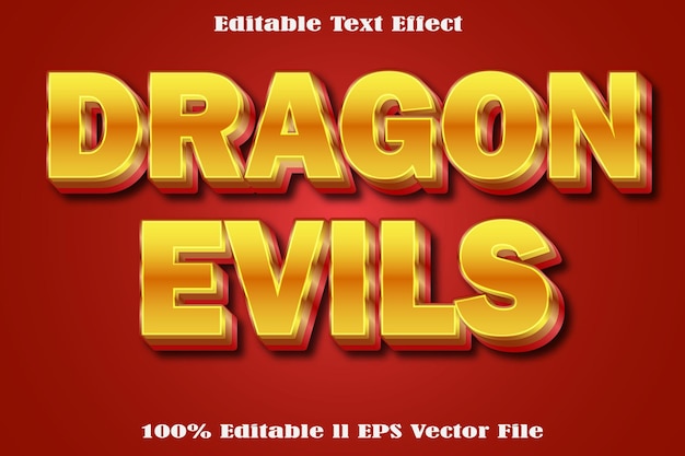 Vektor dragon evils ist ein redigierbarer text-effekt.