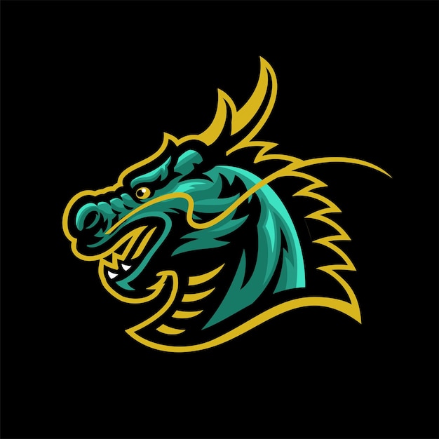 Dragon Head Maskottchen Sport- und eSport-Logo