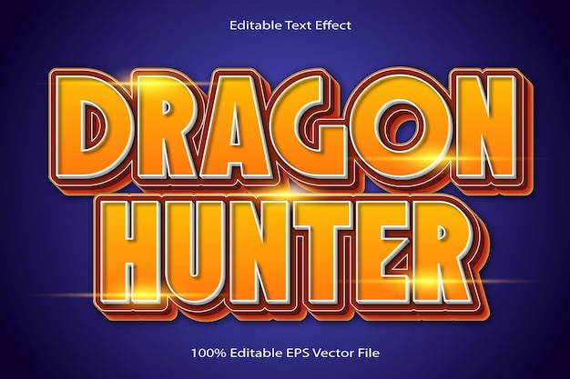 Dragon Hunter Bearbeitbarer Texteffekt Emboss Cartoon Gradient-Stil