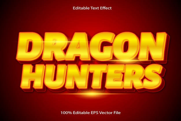Dragon Hunters Editable Text-Effekt Emboss Cartoon-Gradient-Stil