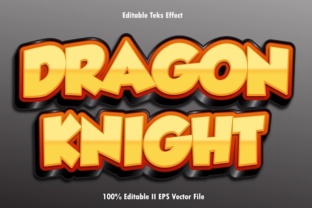 Dragon Knight bearbeitbare Texteffekt 3D-Emboss-Gradient-Stil