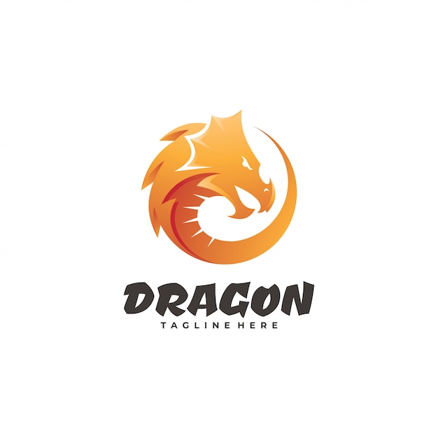 Dragon serpent head maskottchen-logo