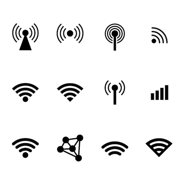 drahtlose oder Netzwerk- und Wi-Fi-Vektor-Sammlung