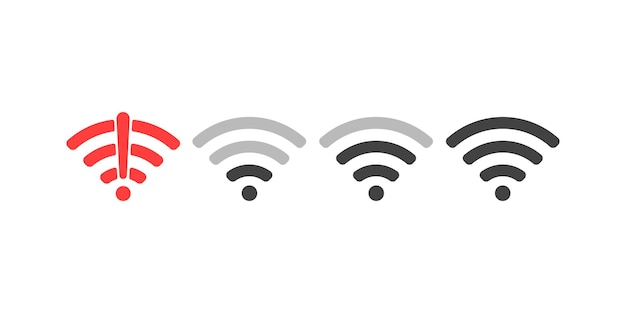 Drahtloses wifi Symbolzeichen flaches Design-Vektor-Illustrationsset